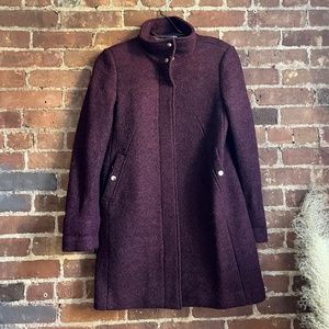Loft Maroon Wool Blend Coat